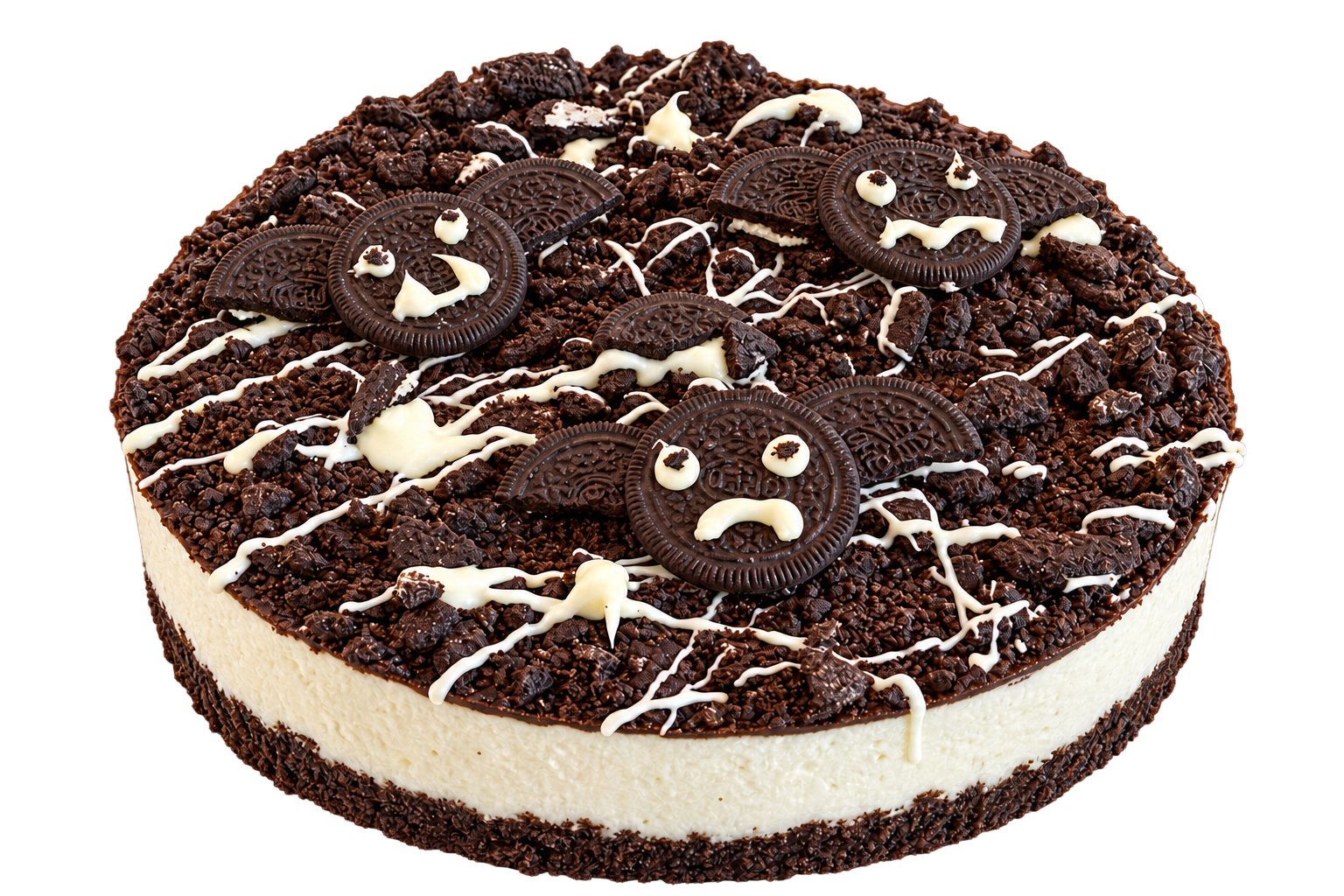 Cheesecake Halloween con base al cacao e pipistrellini di Oreo